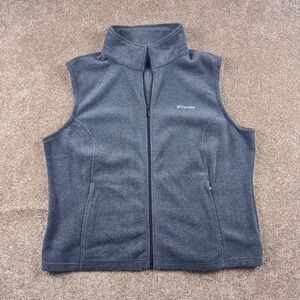 Columbia Benton Springs Fleece Vest Charcoal‎ Grey Full Zip Plus Size 2X Womens